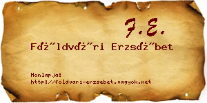 Földvári Erzsébet névjegykártya