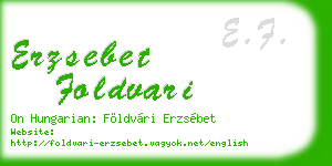 erzsebet foldvari business card