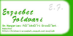 erzsebet foldvari business card